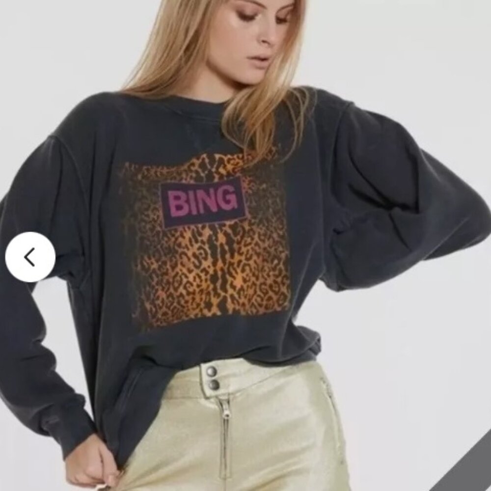 ANINE BING LEOPARD RAMONA SWEATSHIRT